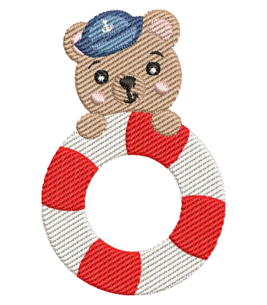 Matriz de Bordado Urso com Boia